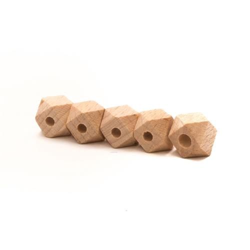 Hexagonkraal Hout 5 stuks, maat: 10mm