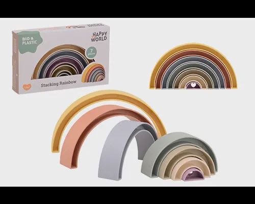 Happy World bio plastic stapel regenboog