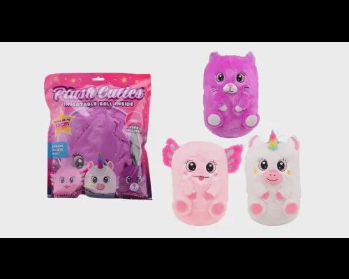 Opblaasbare plushe cutie&#39;s 30cm incl. pomp assorti