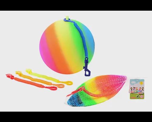 Regenboogbal maat 5 met koord