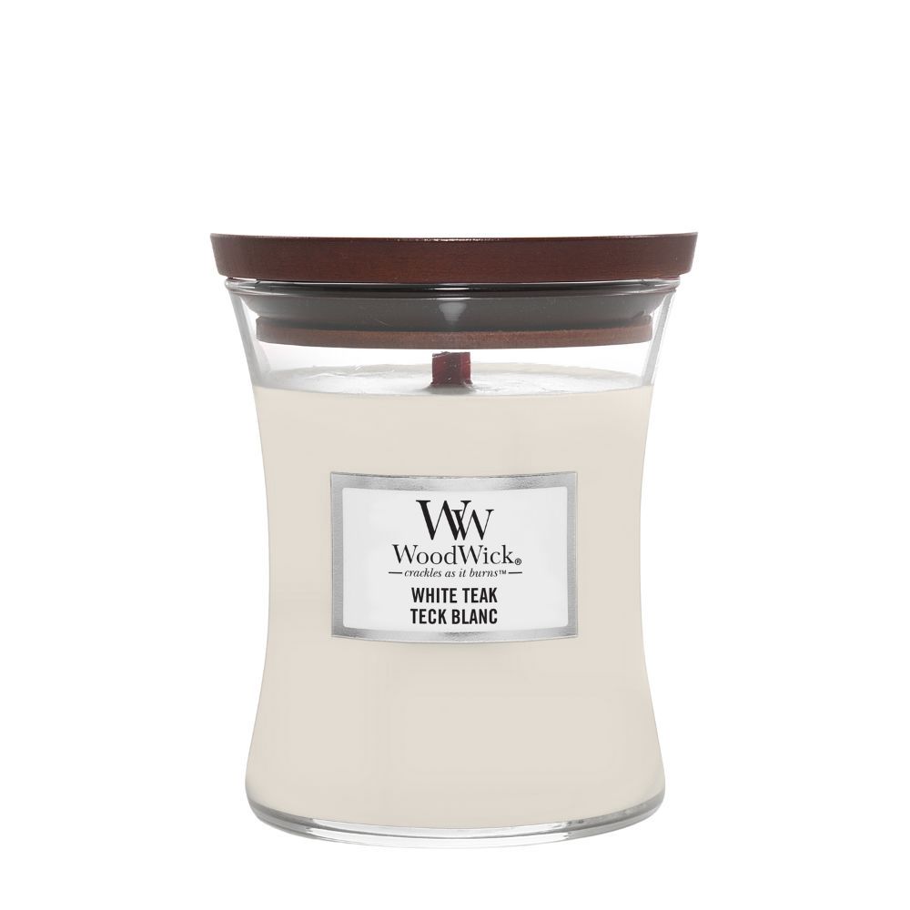Woodwick Candle Medium White Teak