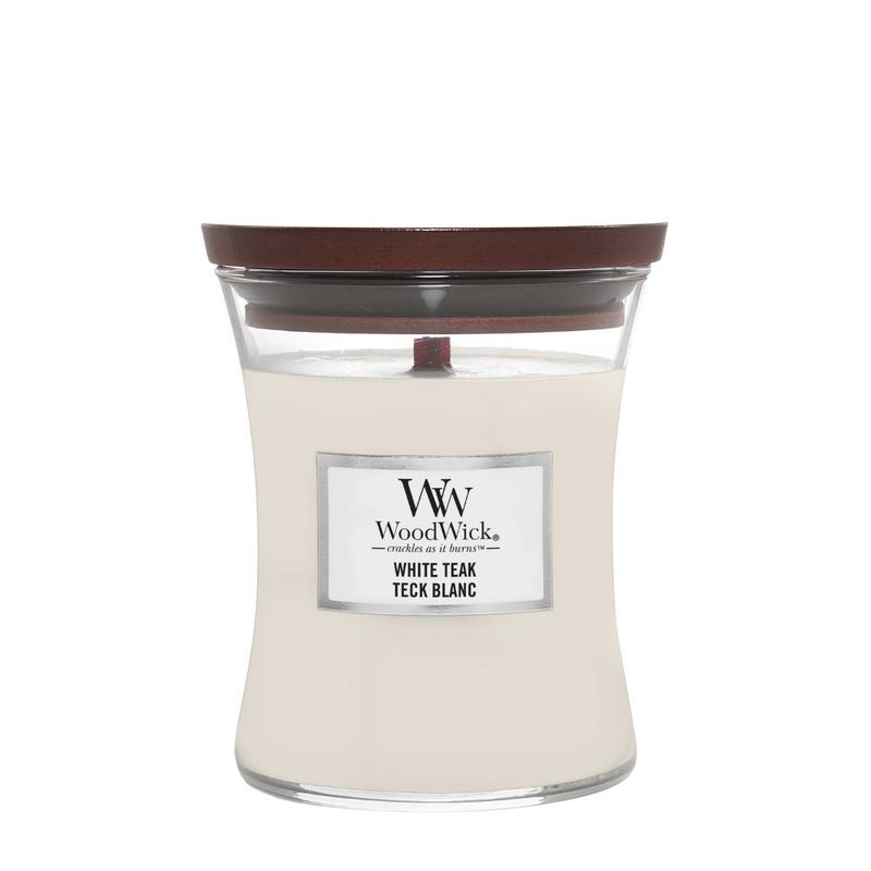 Woodwick Candle Medium White Teak