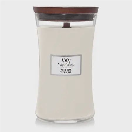 Woodwick Candle Large White Teak