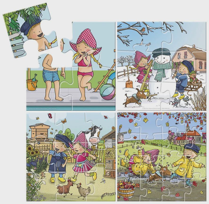 Fien &amp; Teun - 4 In 1 Puzzel