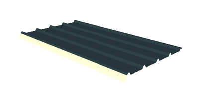 Eco 60 rx : 3,60m x 1m - rechts ontschuiming 10cm -ral 7016