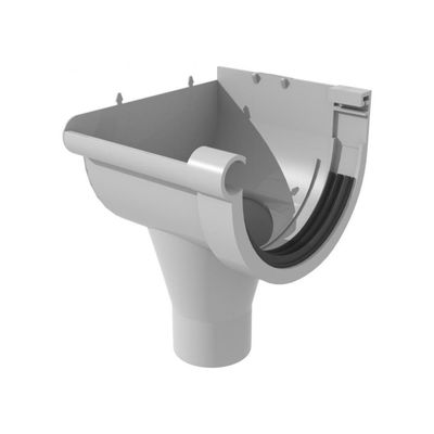 Spruit eindstuk125mm lichtgrijs