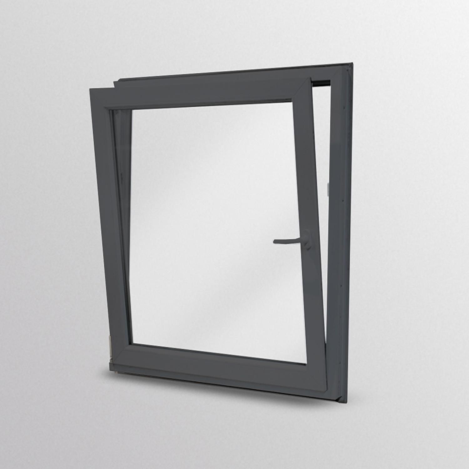 Raam Alu :antraciet draai/kiep rechts : 98cm x 105cm