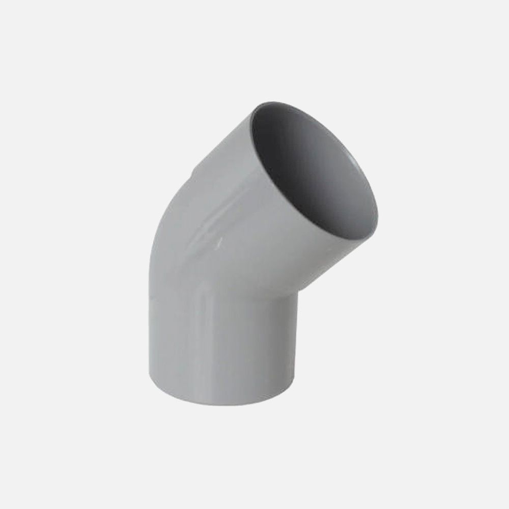 Bocht 45° lichtgrijs 100mm
