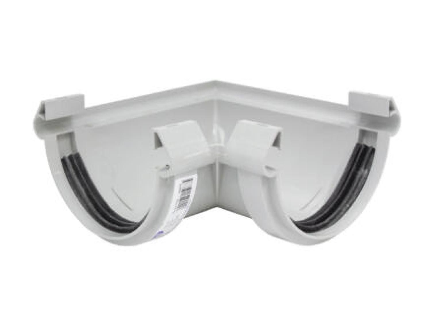 Goot hoek 90° 125mm lichtgrijs