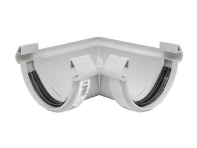 Goot hoek 90° 125mm lichtgrijs
