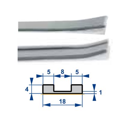 Butylband : U - 18x4mm (12m/rol)