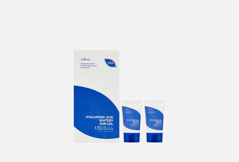 ISNTREE - Hyaluronic Acid Watery Sun Gel SPF50+ PA++++ 2pcs 50ml