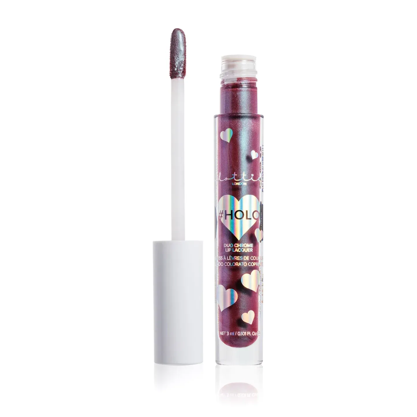 Lottie Holo Duochrome Lip Gloss for high-coverage, multi-dimensional pigments-iconic