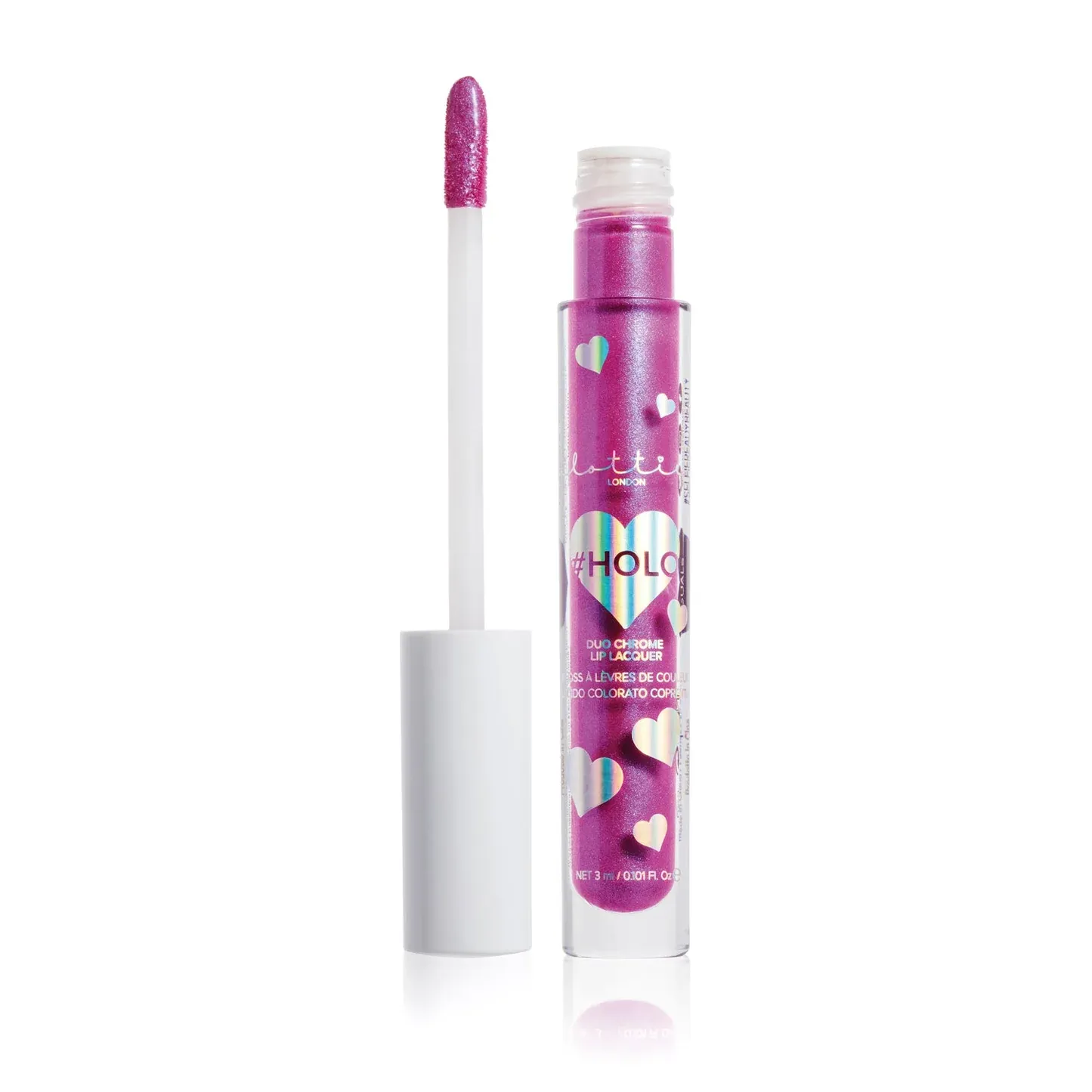 Lottie Holo Duochrome Lip Gloss for high-coverage, multi-dimensional pigments- goals