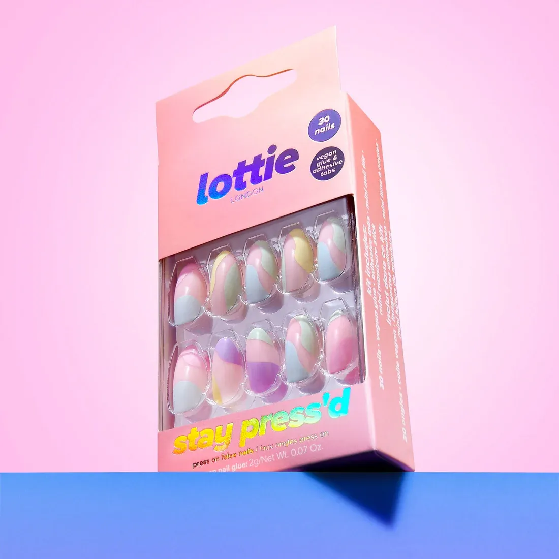 Lottie stay press&#39;d - pastel dream 30 Press on False Nails