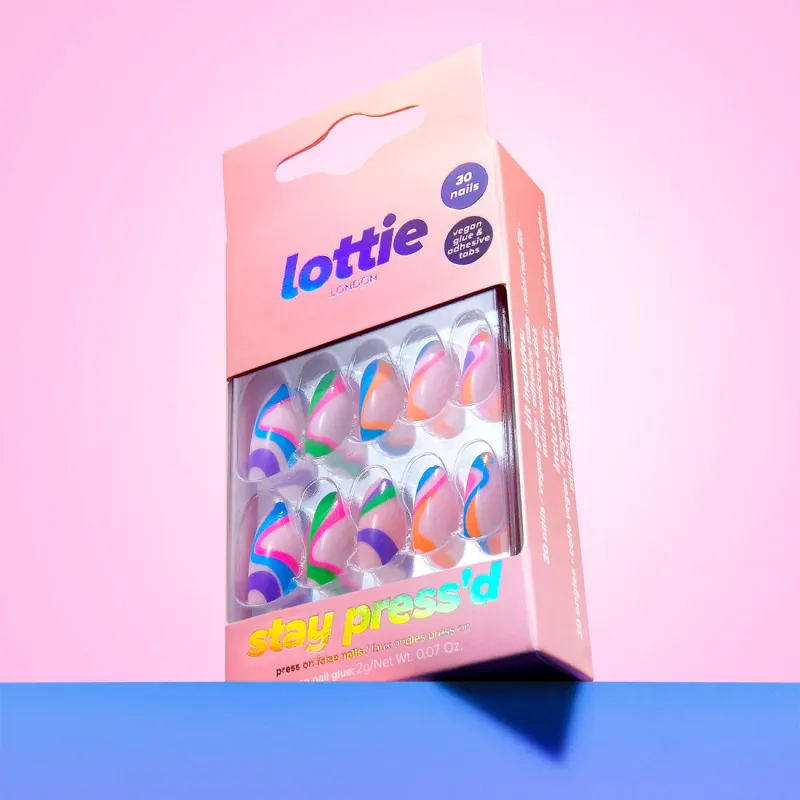 Lottie stay press&#39;d - swirls on swirls 30 Press on False Nails