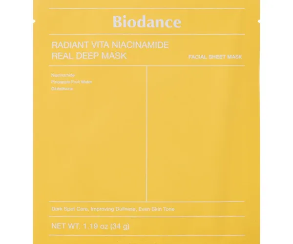 Biodance - Radiant Vita Niacinamide Real Deep Mask - Illuminating Face Mask
