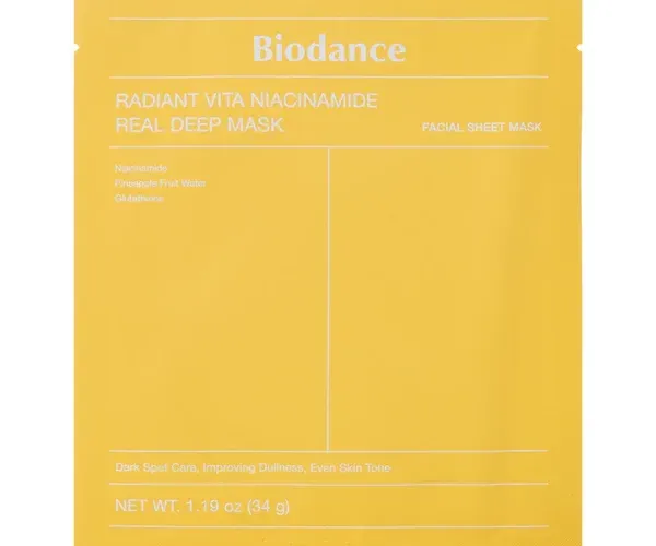 Biodance - Radiant Vita Niacinamide Real Deep Mask - Illuminating Face Mask