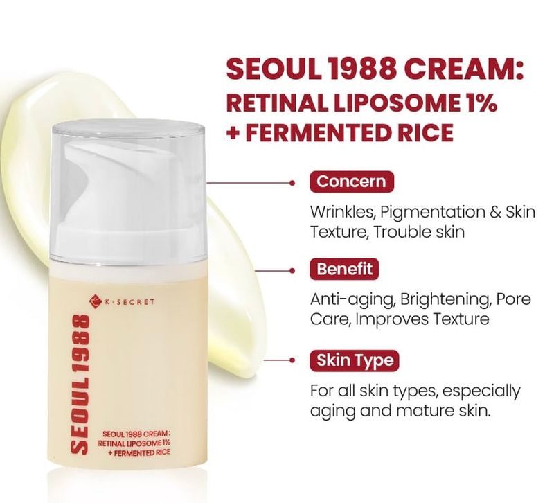 K - SECRET SEOUL 1988 - SEOUL 1988 Cream: Retinal Liposome 1% + Fermented Rice 50ml