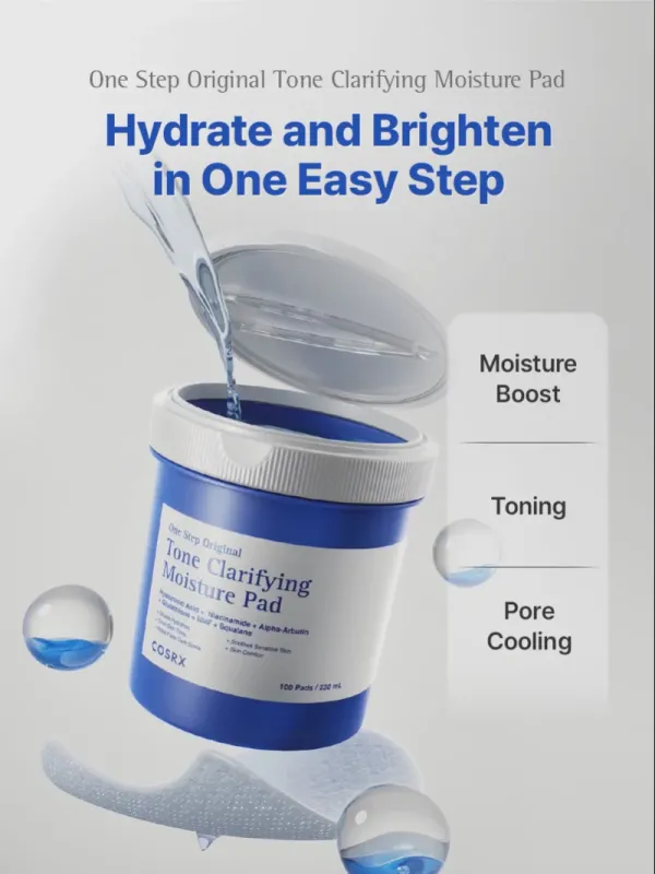 Cosrx One Step Original Tone Clarifying Moisture Pad 100 Pads