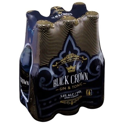 6 PACK BLACK CROWN 275ML GIN AND TONIC