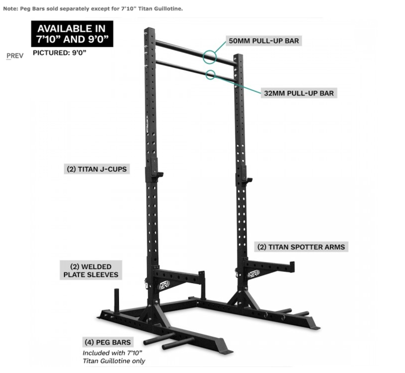 Titan Guillotine Squat Rack And Pull-Up Bar Combo