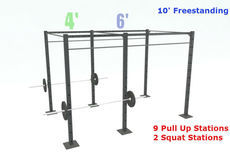 10&#39; TITAN RIG = 9 PULL-UP STATIONS WITH 2 SQUAT STATIONS