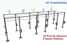 24&#39; TITAN RIG = 20 PULL-UP STATIONS WITH 6 SQUAT STATIONS
