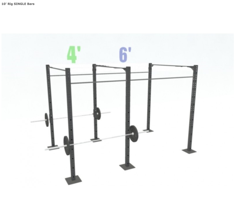 10&#39; FREESTANDING BASIC SINGLE BARS