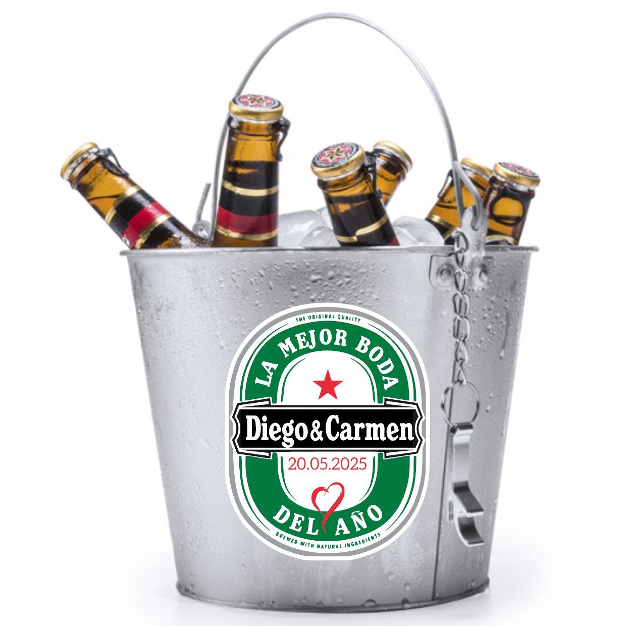 Cubo de cerveza personalizado Diseño  Heineken