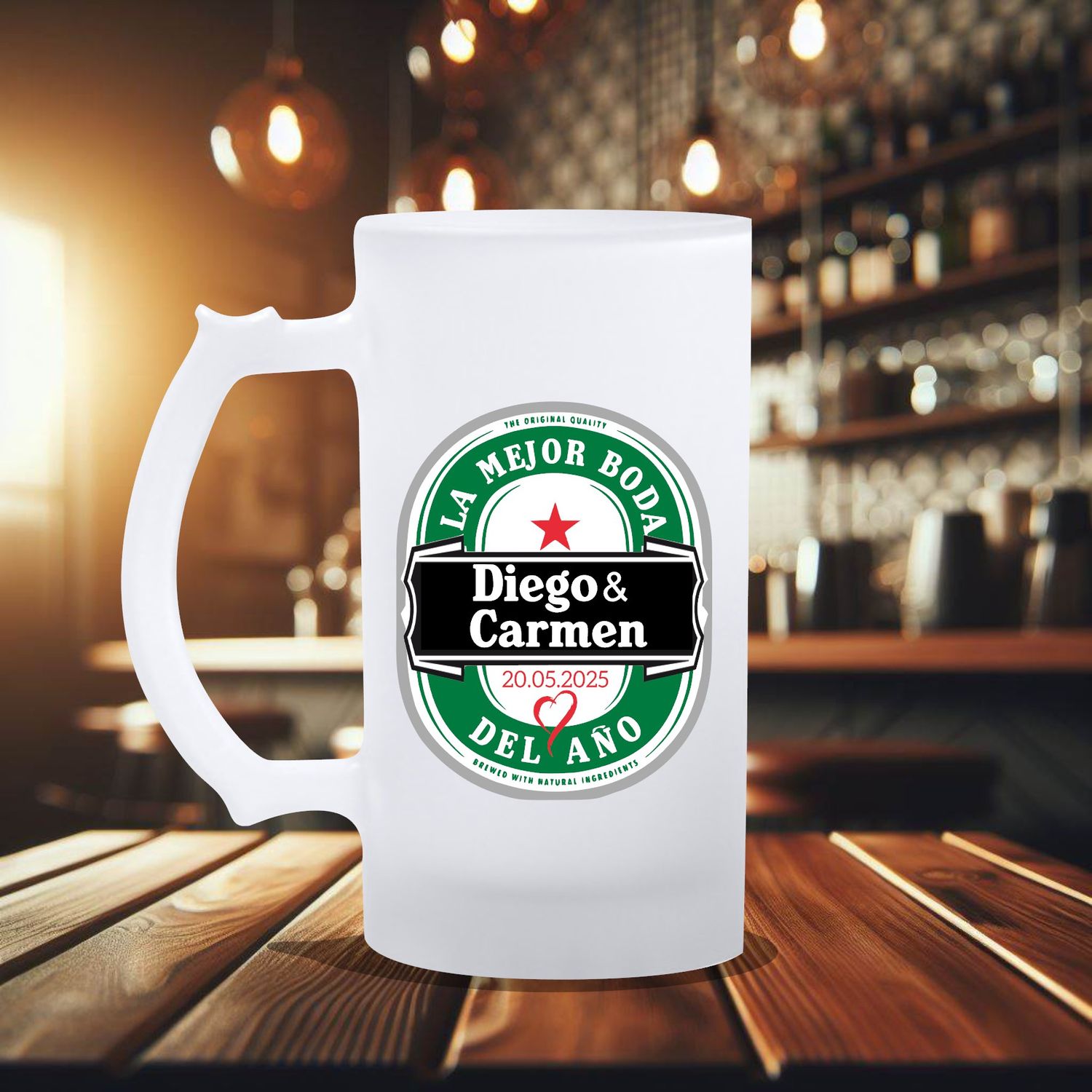 Jarra de Cristal Diseño Heineken