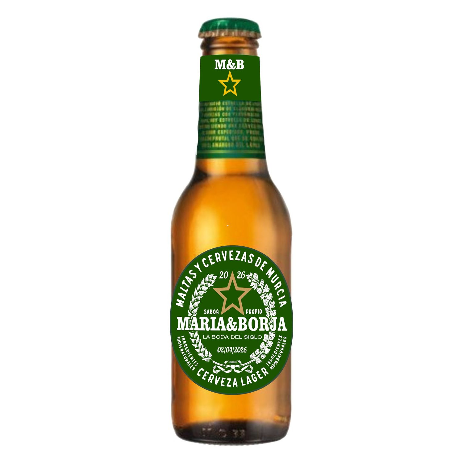 Cerveza personalizada 6/u Diseño &quot;Estrella 2024&quot;