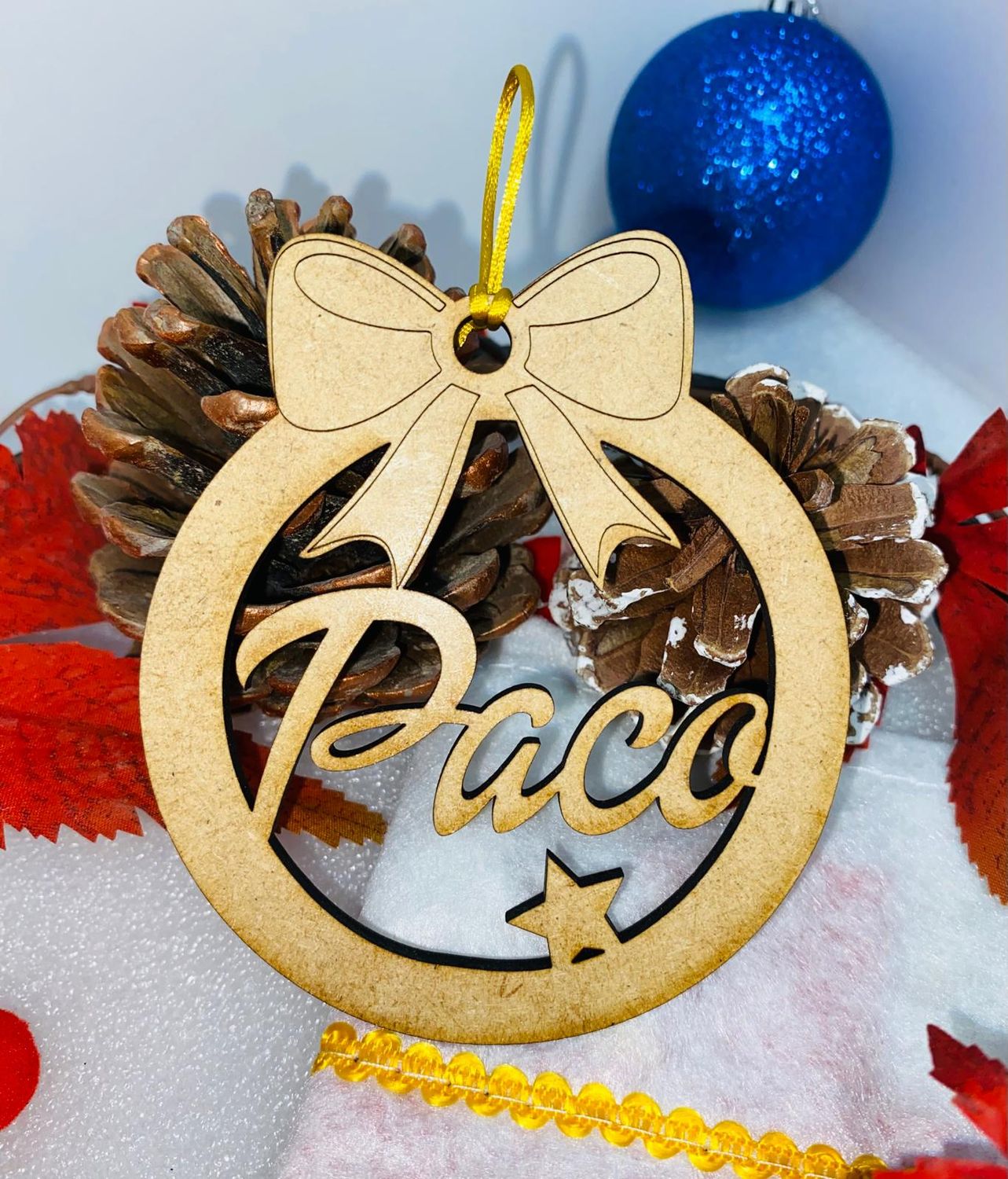 Bola de madera navideña Diseño 2