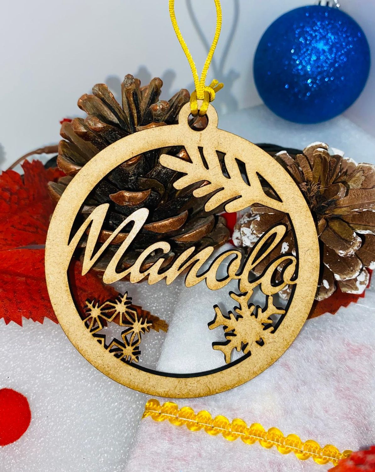 Bola de madera navideña Diseño 3