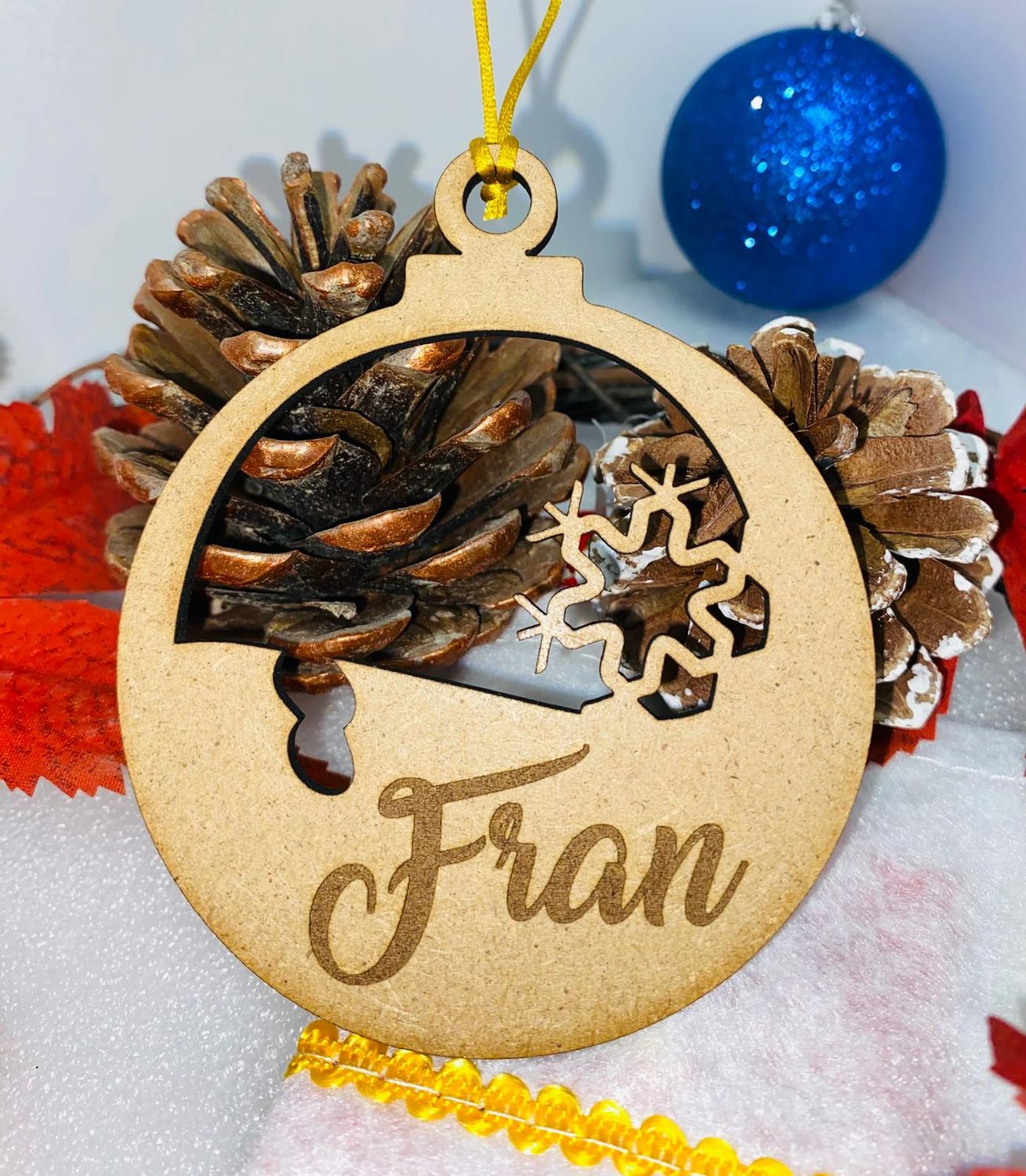 Bola de madera navideña Diseño 6