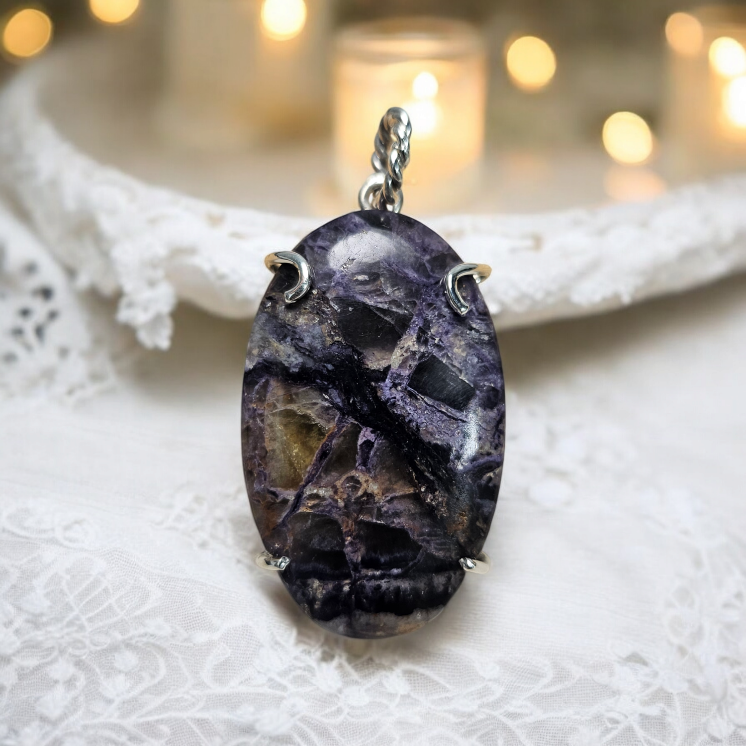 Ciondolo con Fluorite opalizzata