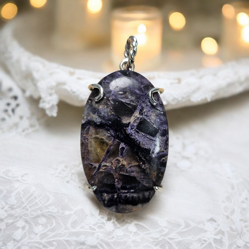 Ciondolo con Fluorite opalizzata