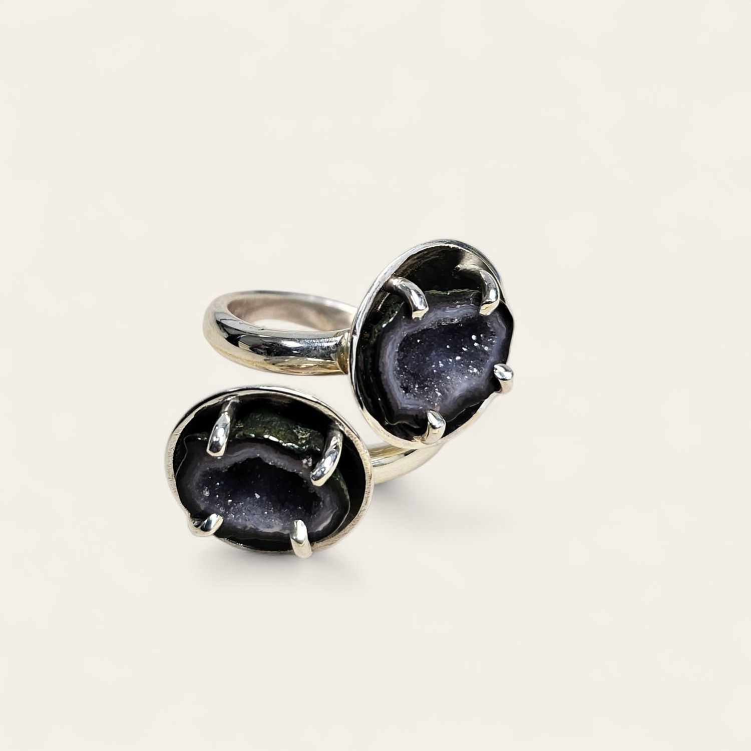 Anello con Geodi di Agata Messicana