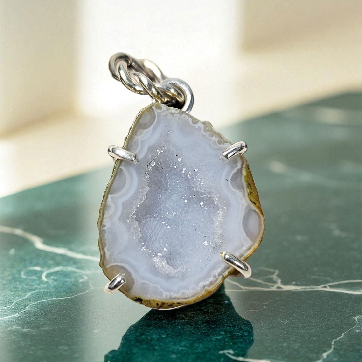 Ciondolo con Geode di Agata Messicana