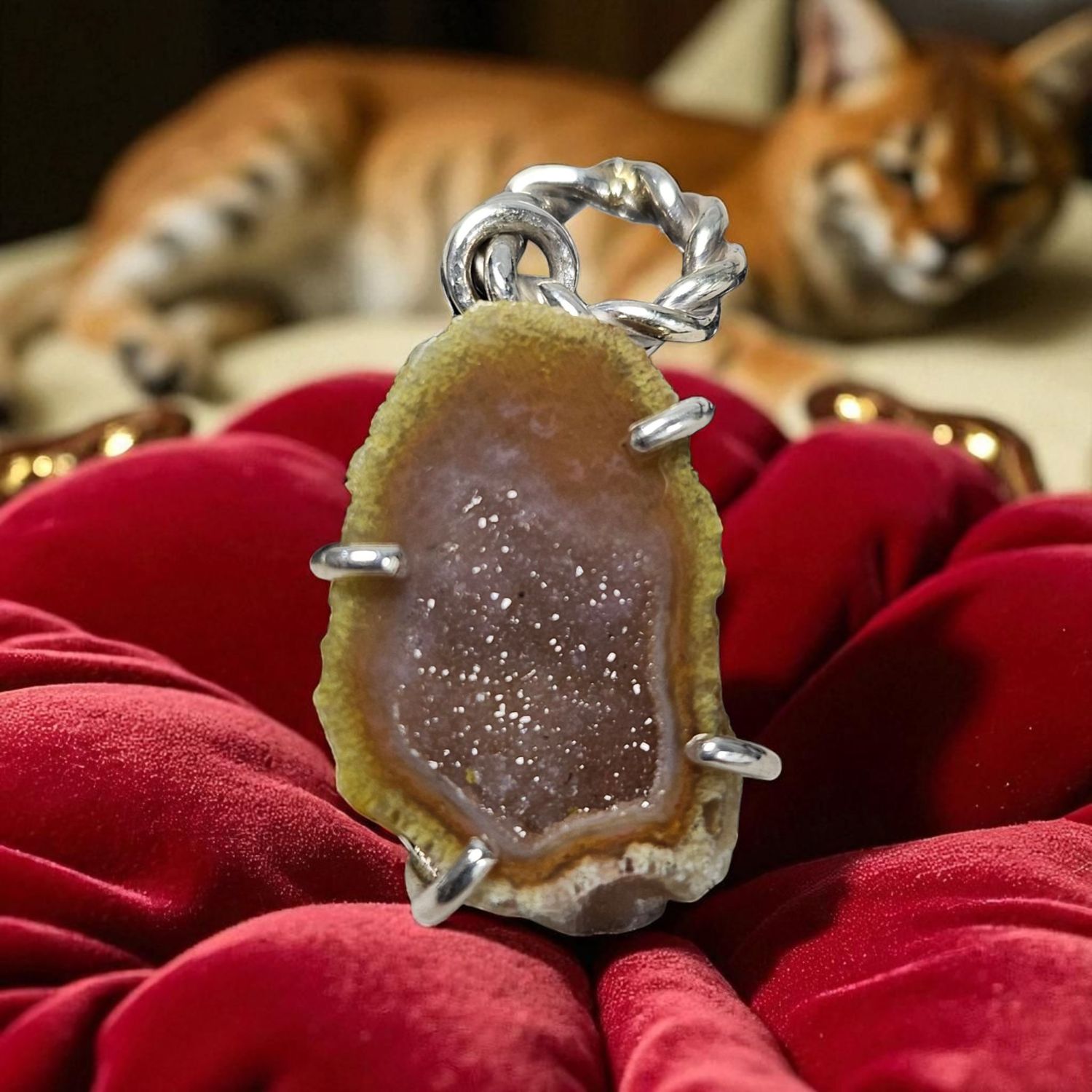 Ciondolo con Geode di Agata Messicana