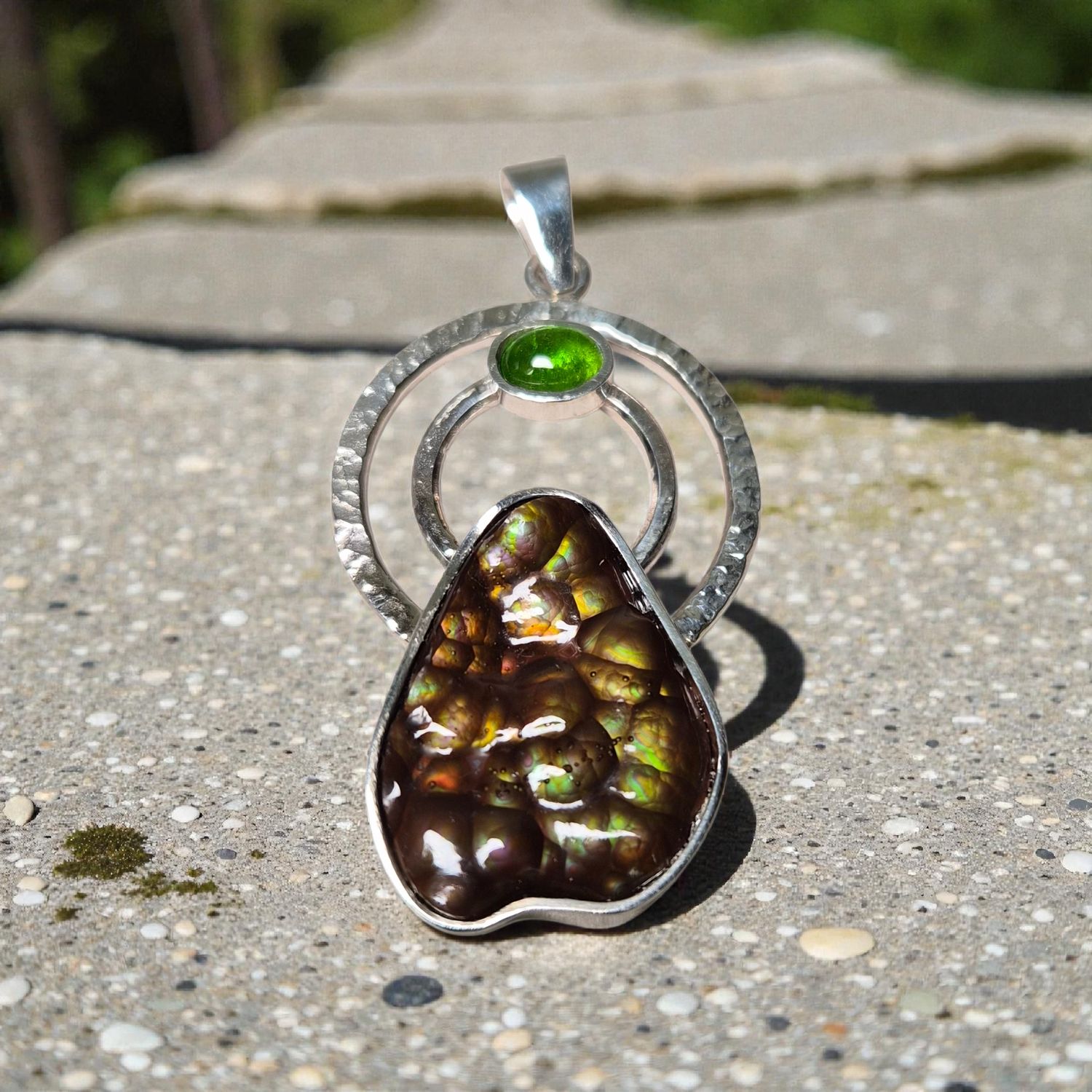 Ciondolo con Agata di Fuoco e Tormalina