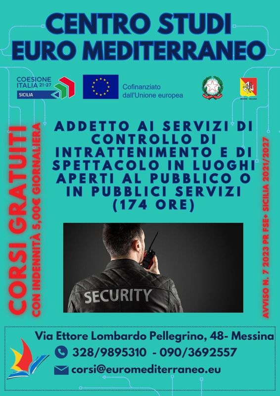 Addetto ai servizi di controllo di intrattenimento e di spettacolo in luoghi aperti al pubblico o in pubblici servizi