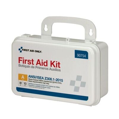 10 Person Bulk Plastic First Aid Kit, ANSI Compliant 101-10-9-FAKP