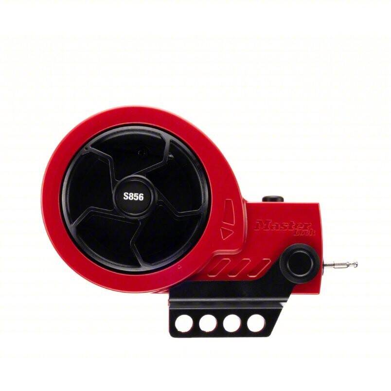 Cable Lockout Device with Steel Core Cable, Retractable, 1/8 in D x 9 ft, Red S856