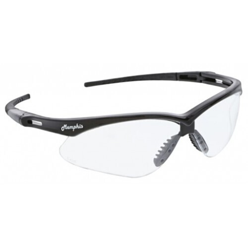 Memphis Series Black Safety Glasses with Clear Lenses UV-AF® Anti-Fog Coating Wrap Around Lens Design MP110AF