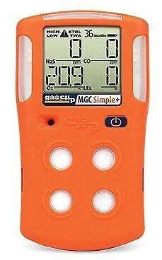 Multi Gas Clip Simple Plus - 3 year 4 Gas detector with no charging or calibration necessary &amp; infrared combustible gas (LEL) sensor