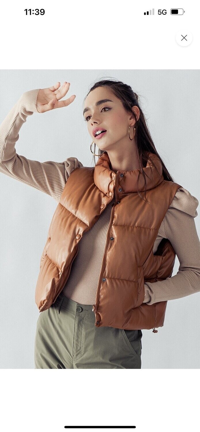 CAMEL PUFFER VEST