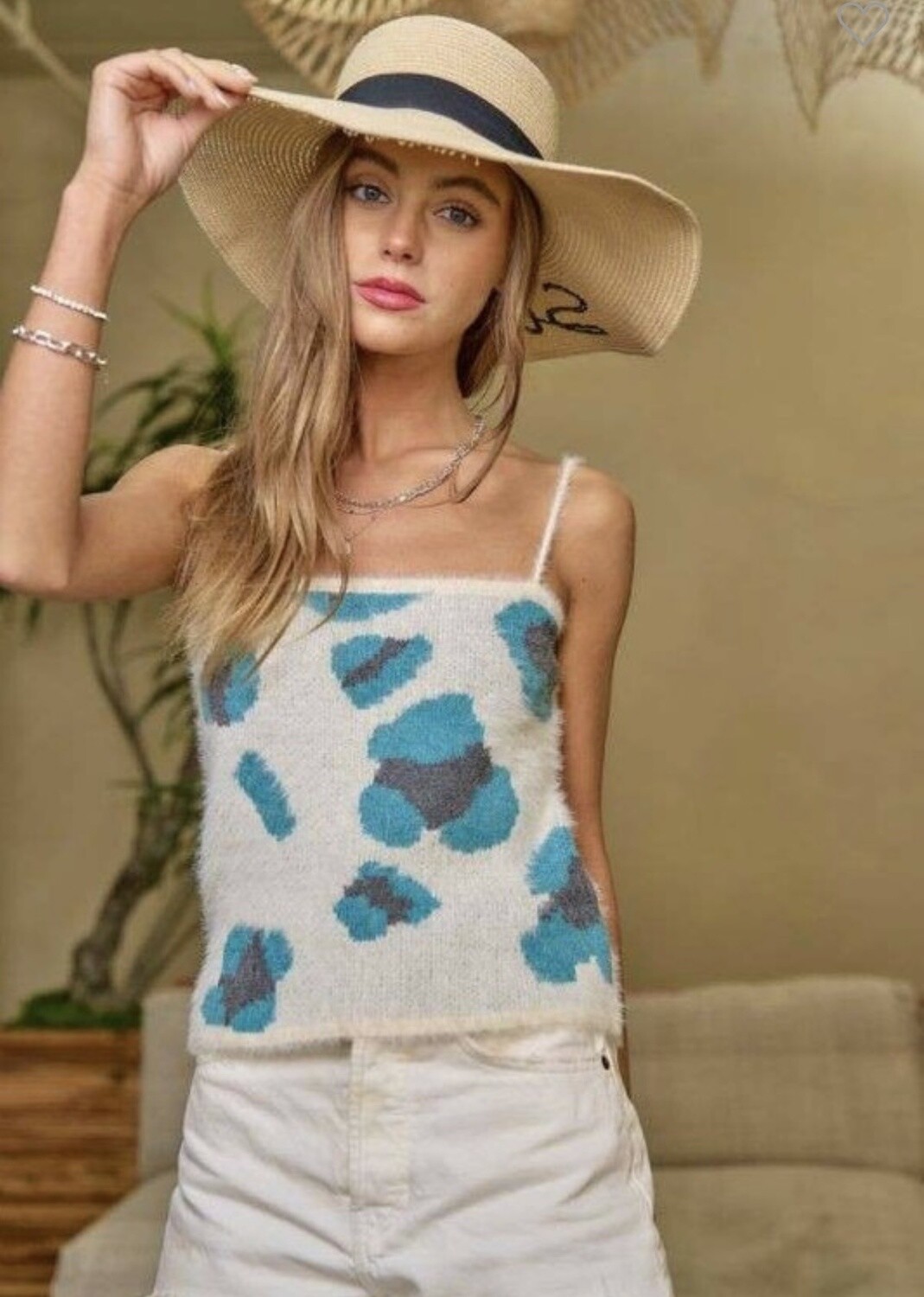 CHEETAH SWEATER TANK