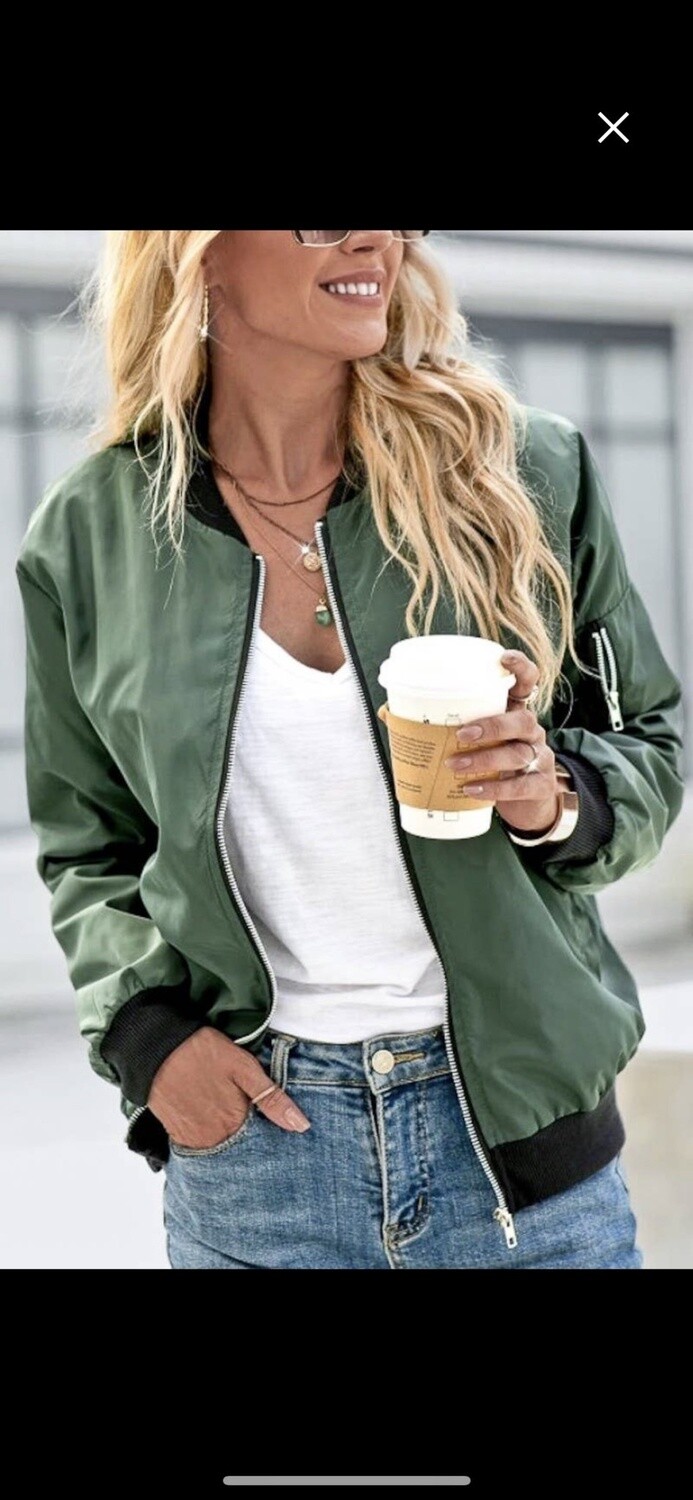 GREEN BOMBER JACKET