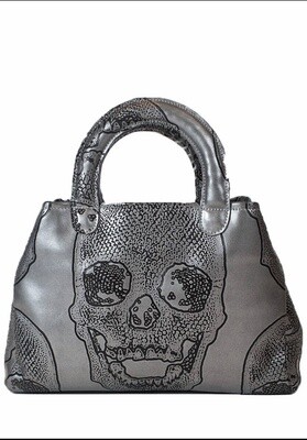 PEWTER SKULL STACY BAG
